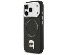 Karl Lagerfeld Karl Pin MagSafe dėklas Apple iPhone 17 Pro juodos spalvos