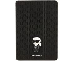 Karl Lagerfeld Saffiano Monogram Ikonik dėklas iPad 10.2" 2019 (7-osios kartos) su Folio Magnet ištisiniu dangteliu - Juodas