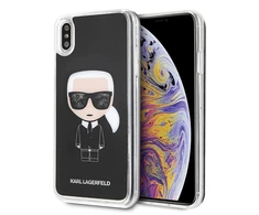 Dėklas Karl Lagerfeld KLHCI65ICGBK iPhone XsMax juoda/juodas Iconic Glitter