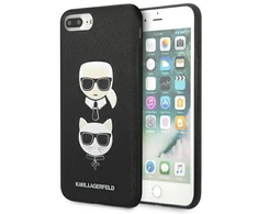 Apple iPhone 7+ / 8+ Karl Lagerfeld dėklas Saffiano Ikonik Karl&amp;Choupette Head (KLHCI8LSAKICKCBK) juodos spalvos