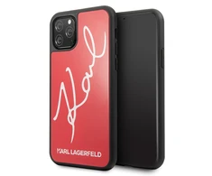 Karl Lagerfeld dėklas, skirtas iPhone 11 Pro KLHCN58DLKSRE raudonas kietas dėklas Signature Glitter