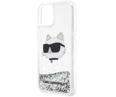 Apple iPhone 12 / 12 Pro Karl Lagerfeld dėklas Glitter Choupette Head (KLHCP12MLNCHCS) sidabrinės spalvos