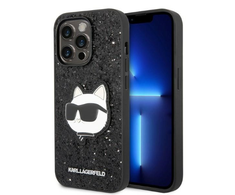 Karl Lagerfeld dėklas, skirtas iPhone 14 Pro 6,1 KLHCP14LG2CPK juodas kietas dėklas Fixed Glitter Choupette NFT