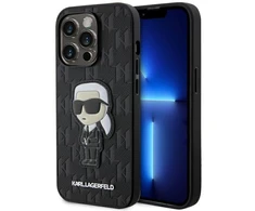 Dėklas Karl Lagerfeld KLHCP14LSAKHPKK iPhone 14 Pro 6.1" juodas/juodas Saffiano Monogram Ikonik