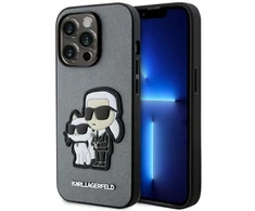 Karl Lagerfeld dėklas, skirtas iPhone 14 Pro 6,1 KLHCP14LSANKCPG sidabrinis kietas dėklas , skirtas Saffiano Karl - Choupette