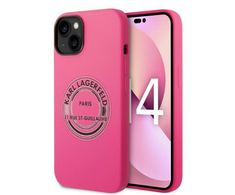 Karl Lagerfeld KLHCP14SSRSGRCF iPhone 14/15/13 6,1" kietas dėklas, rožinis silikoninis RSG