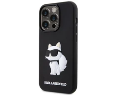 Apple iPhone 14 Pro Max Karl Lagerfeld dėklas Rubber Choupette 3D (KLHCP14X3DRKHNK) juodos spalvos