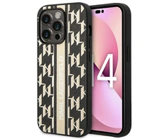 Karl Lagerfeld KLHCP14XPGKLSKW iPhone 14 Pro Max 6,7 colių kietasis dėklas Ruda / Ruda Monogram Stripe