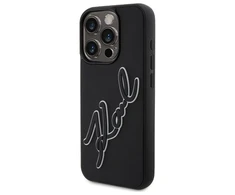 Karl Lagerfeld KLHCP15L3DRKSDLK Apple iPhone 15 Pro 6.1" dėklas telefonui juodos spalvos 3D Rubber Signature