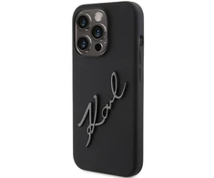 Karl Lagerfeld KLHCP15LSKSBMCK Apple iPhone 15 Pro 6.1" juodos spalvos harddėklas Silicone Karl Script