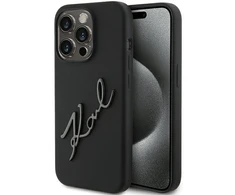 Karl Lagerfeld KLHCP15LSKSBMCK Apple iPhone 15 Pro 6.1" juodos spalvos harddėklas Silicone Karl Script