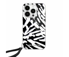 Apple iPhone 15 Pro Max Karl Lagerfeld dėklas IML Zebra Pattern &amp; Cord (KLHCP15XHZBPKCCK) juodos spalvos