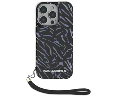 Karl Lagerfeld KLHCP16LHZBPKCCU Apple iPhone 16 Pro 6.3" dėklas telefonui violetinės spalvos Zebra With Cord