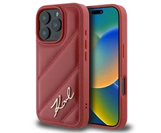 Apple iPhone 16 Pro Karl Lagerfeld Quilted Signature (KLHCP16LPQDSMGR) dėklas telefonui raudonos spalvos