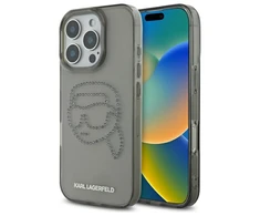 Karl Lagerfeld KLHCP16XHKHDCELK Apple iPhone 16 Pro Max 6.9" dėklas telefonui juodos spalvos IML Rhinestones Karl Head