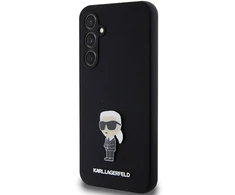Dėklas Karl Lagerfeld KLHCS23FEMHKNPK S23 FE S711 Juodas/Juodas SILICONE IKONIK METAL PIN