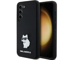 Samsung Galaxy S23 Karl Lagerfeld silikoninis dėklas Choupette Metal Pin (KLHCS23SSMHCNPK) juodos spalvos
