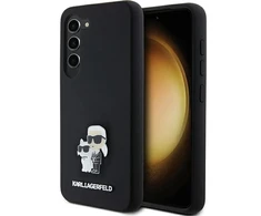 Samsung Galaxy S23 Karl Lagerfeld silikoninis dėklas Karl&amp;Choupette Metal Pin (KLHCS23SSMHKCNPK) juodos spalvos
