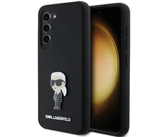 Samsung Galaxy S23 Karl Lagerfeld silikoninis dėklas Ikonik Metal Pin (KLHCS23SSMHKNPK) juodos spalvos