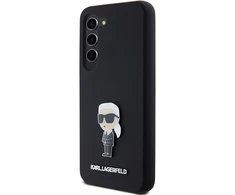 Samsung Galaxy S23 Karl Lagerfeld silikoninis dėklas Ikonik Metal Pin (KLHCS23SSMHKNPK) juodos spalvos