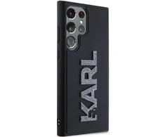 Samsung Galaxy S24 Ultra Karl Lagerfeld dėklas 3D Rubber Glitter Logo (KLHCS24L3DMBKCK) juodos spalvos