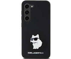 Dėklas Original Pouch Karl Lagerfeld hardcase Silicone Choupette Metal Pin KLHCSA35SMHCNPK for Samsung Galaxy A35 juodas