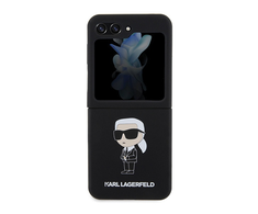 Dėklas Karl Lagerfeld Silicone Ikonik - Samsung Z Flip 5 Case juodas