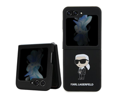 Dėklas Karl Lagerfeld Silicone Ikonik - Samsung Z Flip 5 Case juodas