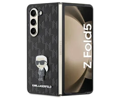 Samsung Galaxy Z Fold 5 Karl Lagerfeld Dėklas Saffiano Monogram Ikonik Pin (KLHCZFD5SAPKINPK) juodos spalvos