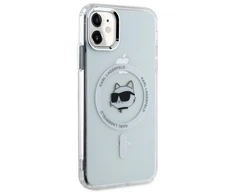 Karl Lagerfeld KLHMN61HLSCHH Apple iPhone 11 / Xr 6.1″ baltos spalvos kietas dėklas IML Metal Choupette Head Mag