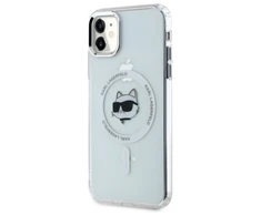Karl Lagerfeld KLHMN61HLSCHH Apple iPhone 11 / Xr 6.1" dėklas telefonui baltos spalvos IML Metal Choupette Head MagSafe