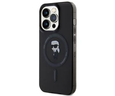 Apple iPhone 14 Pro Karl Lagerfeld dėklas IML Ikonik MagSafe (KLHMP14LHFCKNOK) juodos spalvos