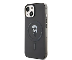 Apple iPhone 13 / 14 / 15 Karl Lagerfeld dėklas IML Ikonik MagSafe (KLHMP14SHFCKNOK) juodos spalvos
