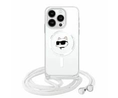 Apple iPhone 14 Pro Max Karl Lagerfeld dėklas IML Choupette Head &amp; Cord MagSafe (KLHMP14XHCCHNT) skaidrus