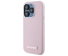 Karl Lagerfeld KLHMP15LPGMSRPP Apple iPhone 15 Pro 6.1" dėklas telefonui rožinės spalvos FW Metal Plate MagSafe