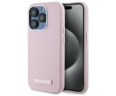 Karl Lagerfeld KLHMP15LPGMSRPP Apple iPhone 15 Pro 6.1" dėklas telefonui rožinės spalvos FW Metal Plate MagSafe
