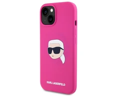 Karl Lagerfeld KLHMP15SSKHPPLF Apple iPhone 15 6.1" dėklas telefonui fuksijos spalvos silikoninis Karl Head Print MagSafe