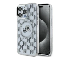 Apple iPhone 15 Pro Max Karl Lagerfeld IML Monogram Karl&amp;Choupette Head MagSafe (KLHMP15XHMCKMHT) dėklas telefonui skaidrus