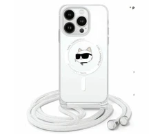 Karl Lagerfeld KLHMP16LHCCHNT Apple iPhone 16 Pro 6.3" dėklas telefonui skaidrus IML Choupette Head &amp; Cord MagSafe