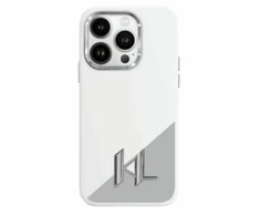 Karl Lagerfeld KLHMP16SSCMKMPCH Apple iPhone 16 6.1" dėklas telefonui baltos spalvos hard Silikoninis Initial Metal Logo MagSafe