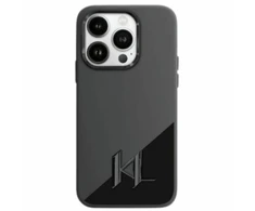 Karl Lagerfeld KLHMP16SSCMKMPCK Apple iPhone 16 6.1" dėklas telefonui juodos spalvos Silikoninis Shadow Metal Initial MagSafe
