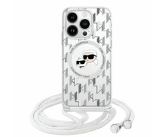 Karl Lagerfeld KLHMP16XHCKCKLCT Apple iPhone 16 Pro Max 6.9" dėklas telefonui skaidrus IML Crossbody Monogram Karl &amp; Choupette Head MagSafe