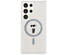 Karl Lagerfeld KLHMS24LHFCKNOT S24 Ultra S928 skaidrus kietas dėklas IML Ikonik MagSafe