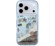 Karl Lagerfeld Liquid Glitter Beach dėklas skirtas iPhone 18 Pro Mėlyna