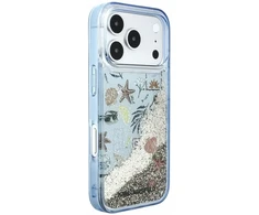 Karl Lagerfeld Liquid Glitter Beach dėklas skirtas iPhone 18 Pro Mėlyna