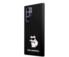 Samsung Galaxy S24 Ultra Karl Lagerfeld silikoninis dėklas Choupette (KLHCS24LSNCHBCK) juodos spalvos