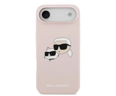 Karl Lagerfeld Liquid Silicone Double Heads MagSafe dėklas skirtas Apple iPhone 17 Air rožinės spalvos