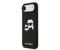Karl Lagerfeld Liquid Silicone Double Heads MagSafe dėklas skirtas Apple iPhone 17 Air juodos spalvos