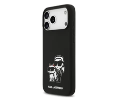 Karl Lagerfeld Liquid Silicone K&CH Sketch MagSafe dėklas skirtas Apple iPhone 17 Pro Max juodos spalvos