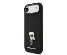 Karl Lagerfeld Liquid Silicone Metal Ikonik dėklas skirtas Apple iPhone Air juodos spalvos